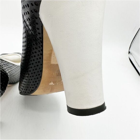 Taryn Rose Creamy Napa Mesh‎ Open Toe Spectator Heels Sz US 8 EUR 38.5 Narrow - Picture 9 of 15